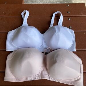 Two Vanity Fair Sports Bras Pink and White 44DD